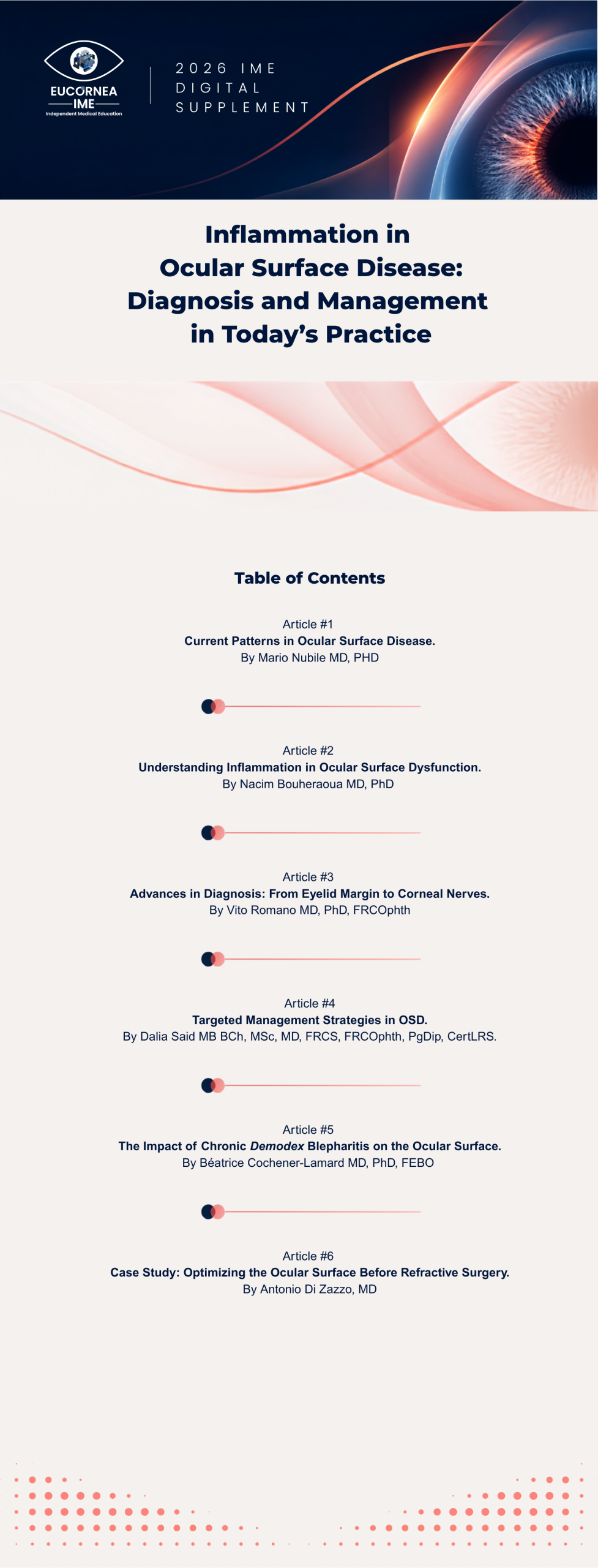 EuCornea IME 2026 Digital Supplement Table of Contents